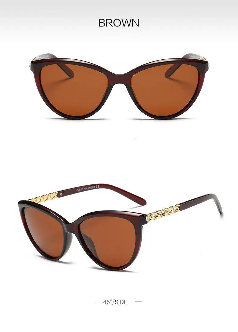 YOOSKE кошачий глаз солнцезащитные очки для женщин для Винтаж вождения поляризационные Защита от солнца очки ретро женские