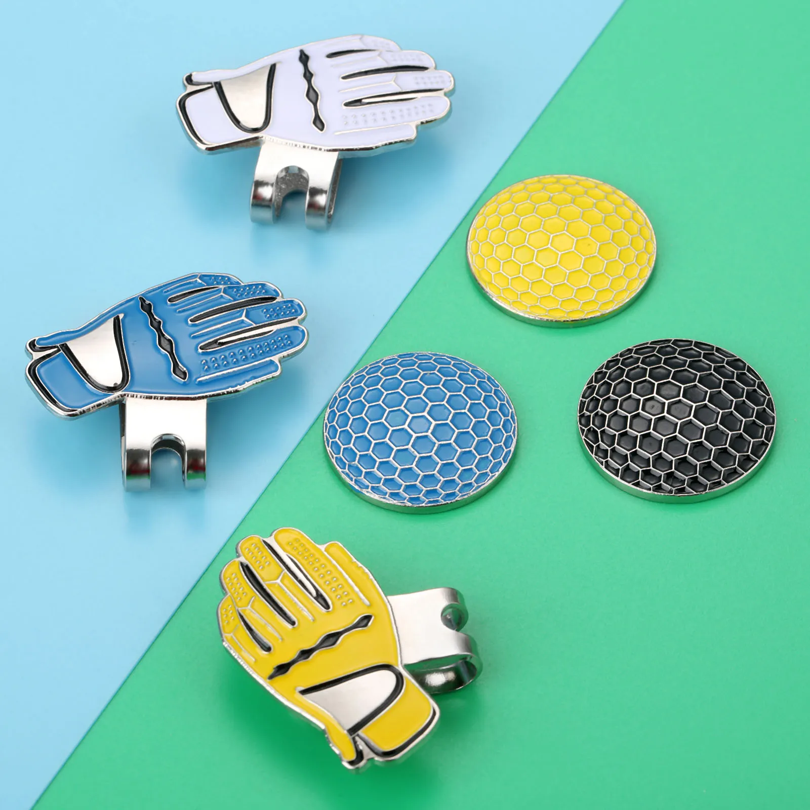 1 قطعة سبائك كرة جولف علامة و قبعة قناع كليب المغناطيسي كرة جولف علامة قفاز قبعة تصميم الديكور لاعبي الغولف جولف التدريب الايدز