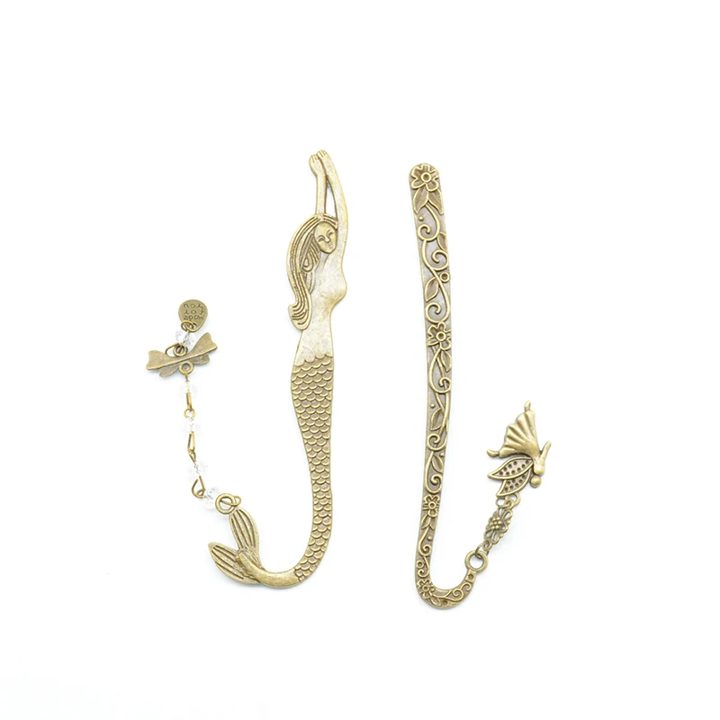 

10 Pcs/Lot Bookmark Fish Bookmarks For Books Metal Retro Bookmarker Chinese Book Mark Bronze Pendant For Books Gift Vintage
