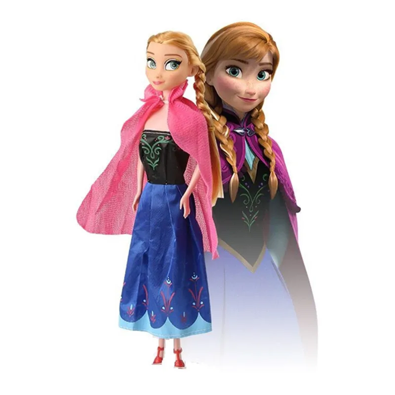 Disney Frozen Cartoon Doll Snow Queen Elsa Anna Princess Action Model Doll Child Girl Birthday Christmas Gift Toy
