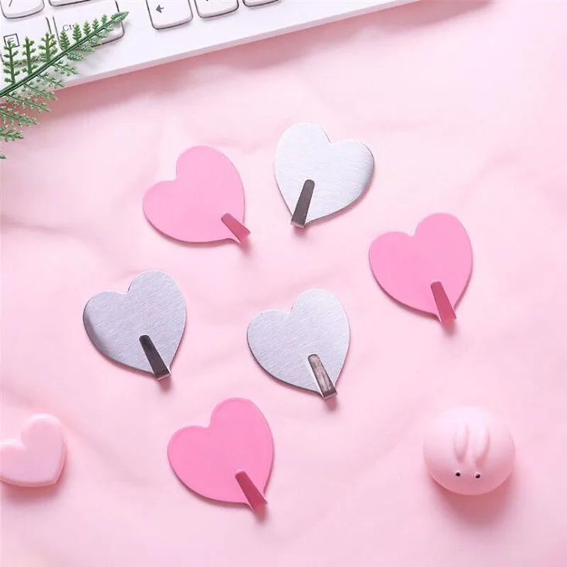 

Heart Shaped Metal Hanging Hooks Decorative For Home Party Wall Balloon Hooks Pink/Blue/White/Silver Door Hanger DIY Decorations