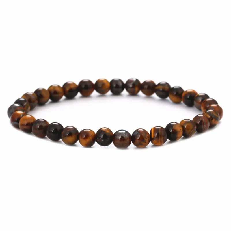 

Elastic Minimalist Natural Stone Beads Buddha Men Bracelet Brown Tiger Eyes Yoga Meditation Braclet For Women Hand Jewelry Homme