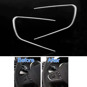 

2x Car Styling Steering Wheel Moulding Trim Strip Sticker Interior Decoration ABS Frame Fit For Peugeot 408 508 2014 Accessories