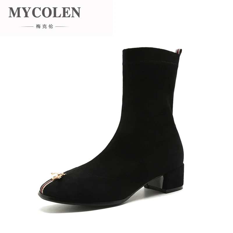 

MYCOLEN Autumn Winter Handmade Women'S Genuine Leather Woman Boots Luxury Fashion Comfort Chelsea Boots Botas Mujer 2018