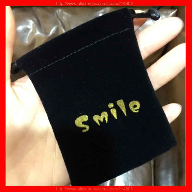 black velvet bag with custom logo