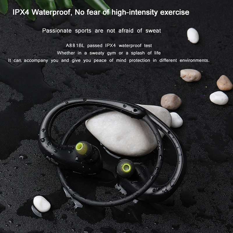 AWEI A881BL NFC Wireless Bluetooth Earphone Sport Waterproof Wireless Headphones with mic Stereo Bluetooth Headset for phone