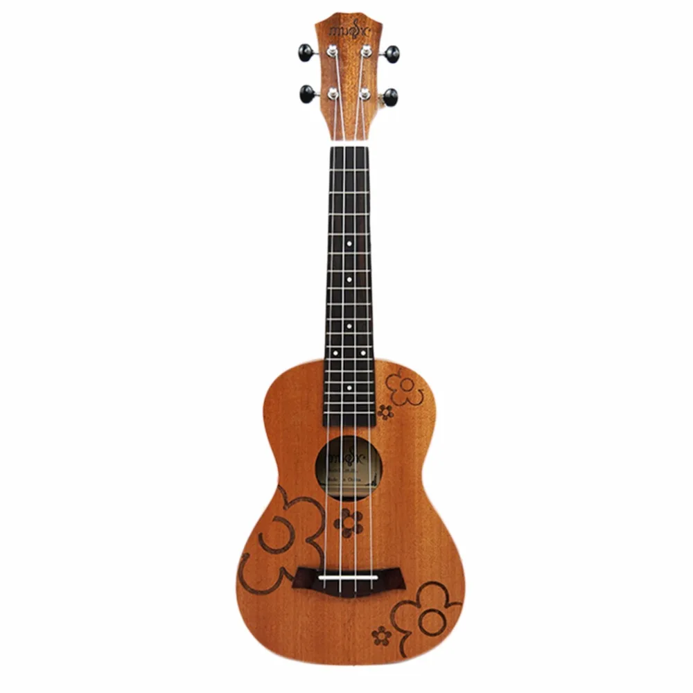 

23 Inch Ukulele Guitar 4 Strings Hawaii Plum Blossom Pattern Guitar Sapele Body Rosewood Fingerboard Mini Size Hot Sales