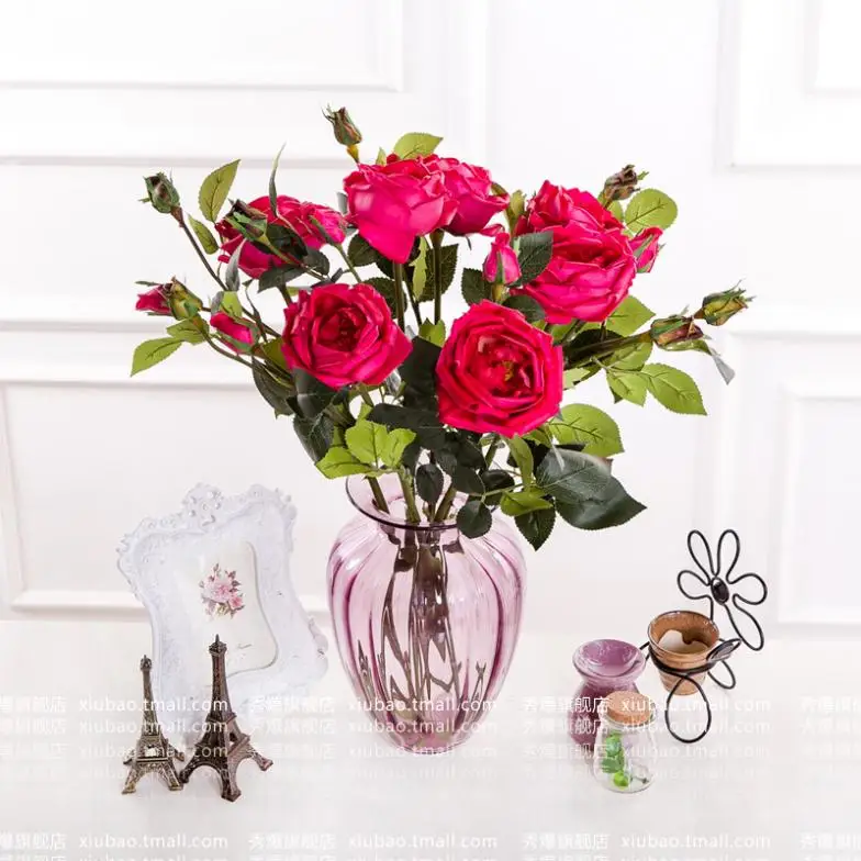 New Pu Wild Roses Burst Artificial Silk Flowers Decorate The Living New Pu Wild Roses Burst Artificial Silk Flowers Decorate The Living Room Dining Table Flower Arrangements Free Shipping In Dried From