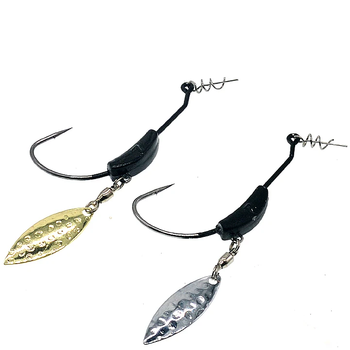 

3pcs/lot 2g 4g 7g Willow Weighted Swimbait Hook with Twist Lock Spin Superline Spring Fishing Hooks