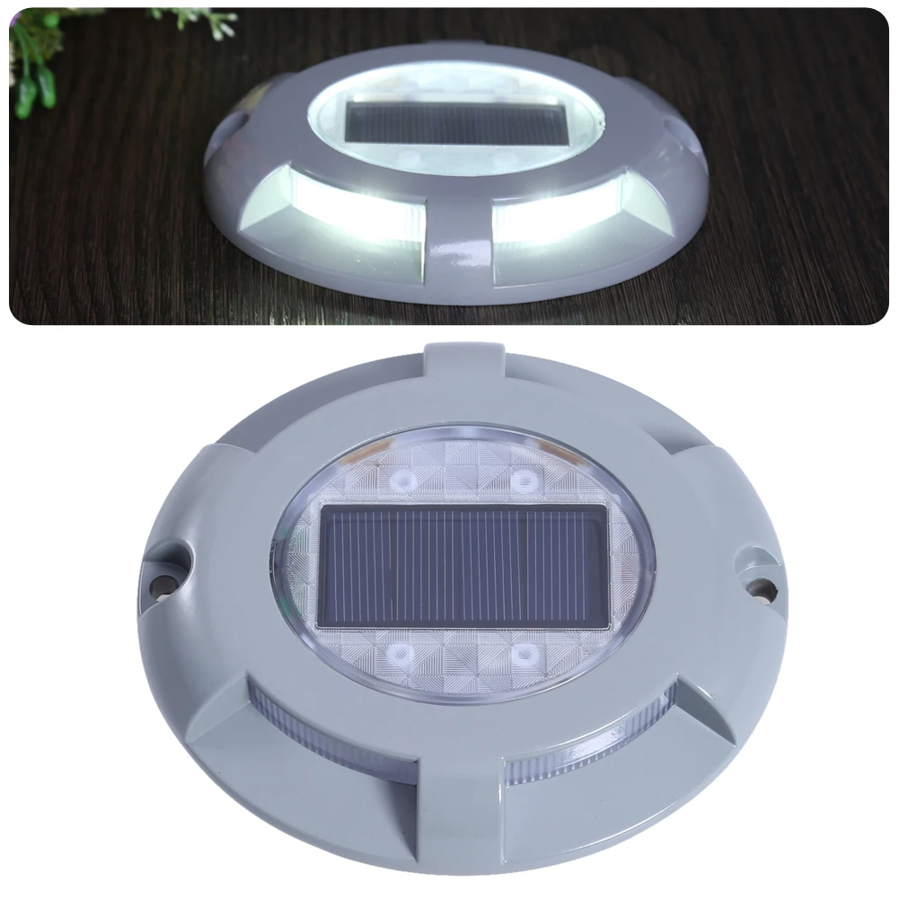 

Waterproof IP68 Solar Power Marker 4 LED Solar Light Outdoor Road Driveway Pathway Dock Path Ground Step Light Pure White