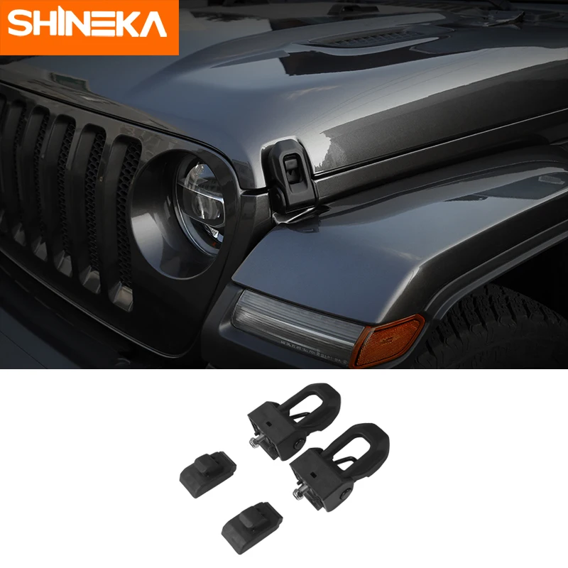 Колпачки для двигателя SHINEKA для Jeep Wrangler jl защелка капота ABS защелка для нижнего капота двигателя+ верхняя защелка капота кронштейн для Jeep JL