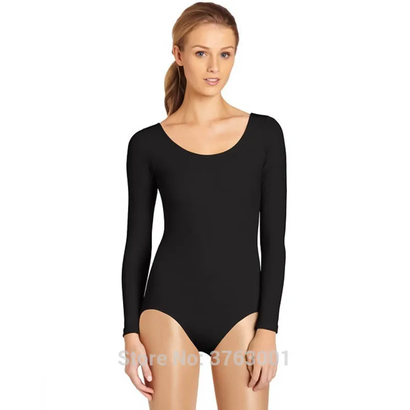 Adult Scoop neckline Tank Dance Leotard Long sleeve Women Lycra