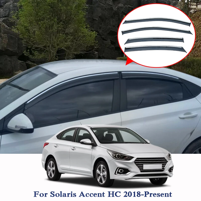 Для hyundai Solaris Accent HC автомобильный Стайлинг тенты укрытия 4 шт./лот козырьки для окон Защита от солнца и дождя наклейки на окна чехлы