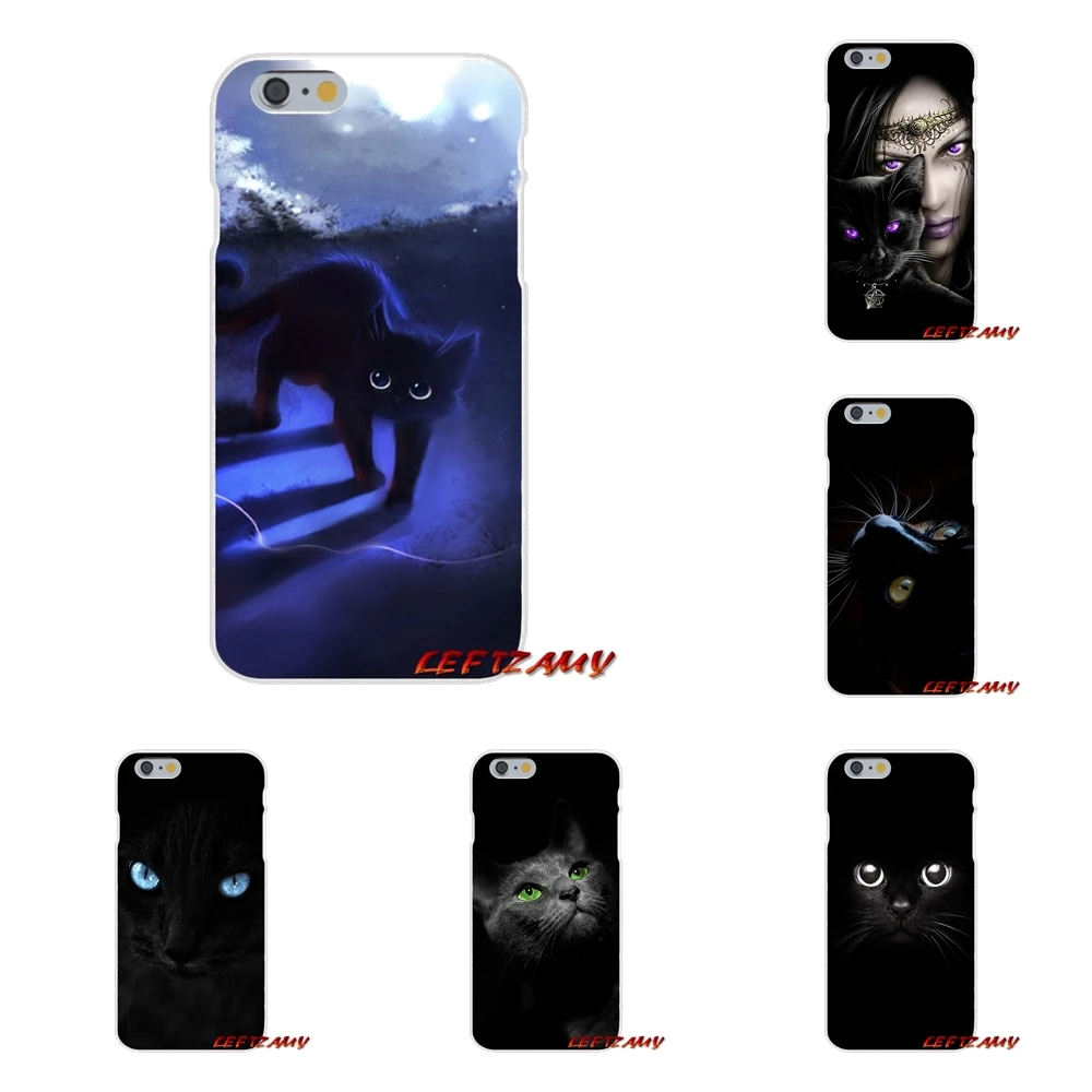 

For Sony Xperia M2 M4 M5 E3 XA Aqua Z Z1 Z2 Z3 Z5 compact LG K4 7 8 10 V20 V30 2017 Transparent Soft Case Black Cat Staring Eyes