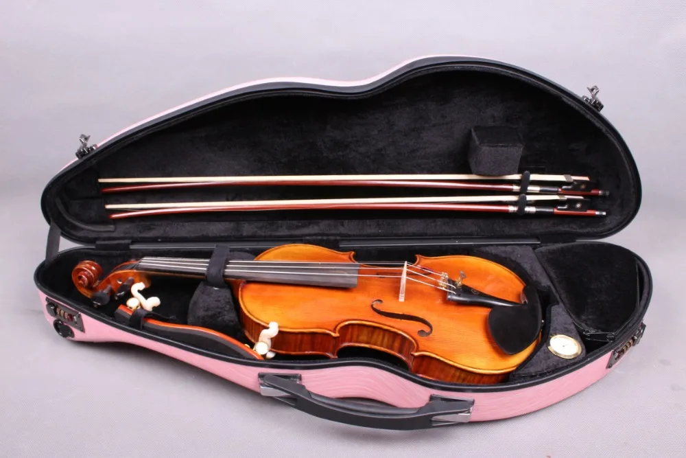 

pink color Fiberglass Violin 4/4 OBLONG Hard Case - Lightweight weather resistant