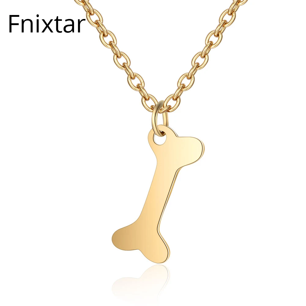 Fnixtar никогда не выцветает из нержавеющей стали кости ожерелья с подвесками в виде