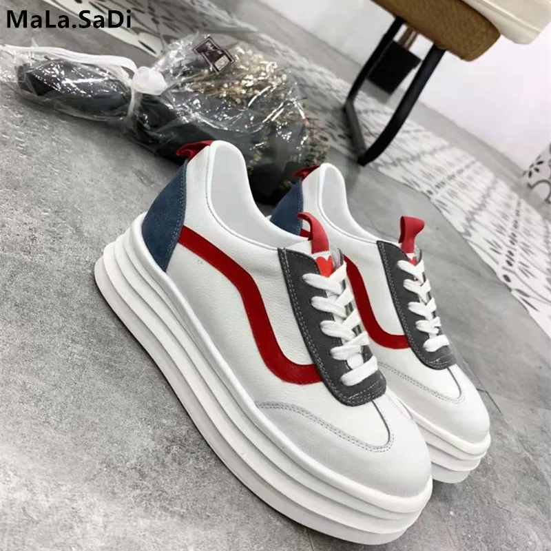 2019 New Fashion small white shoes female trend Korean casual tie with muffin and color matching lightweight sports 2019 New Fashion small white shoes female trend Korean casual tie with muffin and color matching lightweight sports