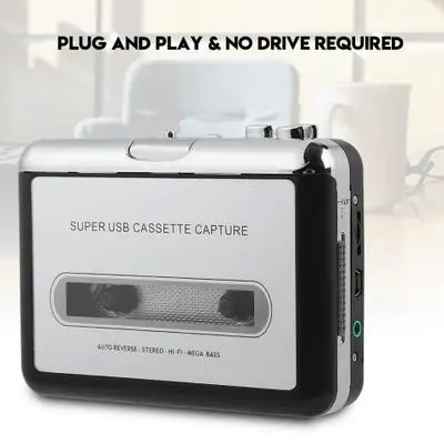 cassette player USB Cassette to MP3 Converter Capture Audio Music Player Convert music on tape to Computer Laptop Mac OS