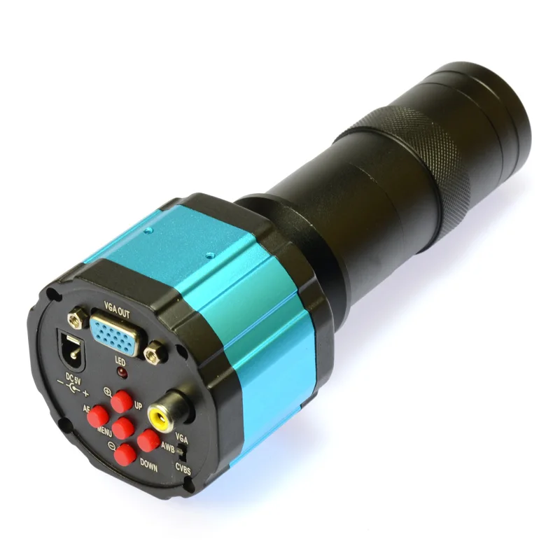 

HD 2.0MP VGA AV Industrial Microscope Camera 100X Zoom C-mount Lens Video Recorder 144 LED adjustable Light