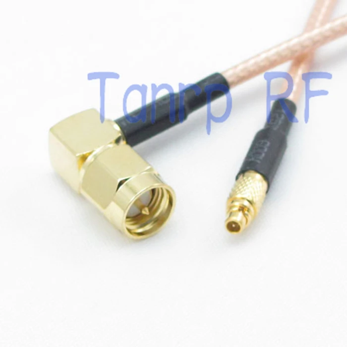 

50CM Pigtail coaxial jumper cable RG316 extension cord 20in MMCX male plug to SMA male plug right angle RF adapter connector