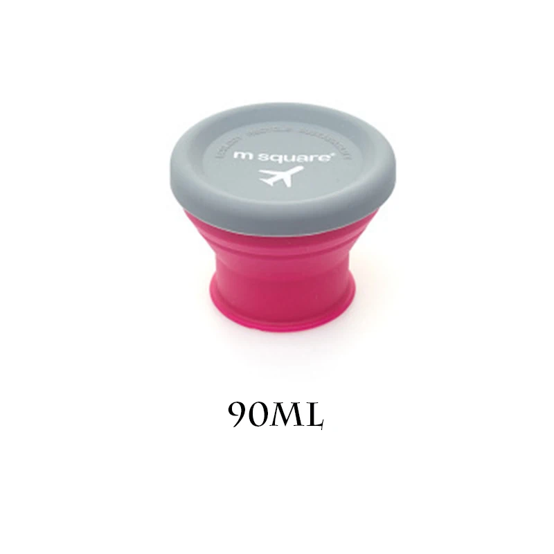 Напольная портативная дорожная силиконовая складная чаша, выдвижная чашка для кемпинга, пикника, чашка для полоскания, креативная Складная чашка - Цвет: RED 90ML