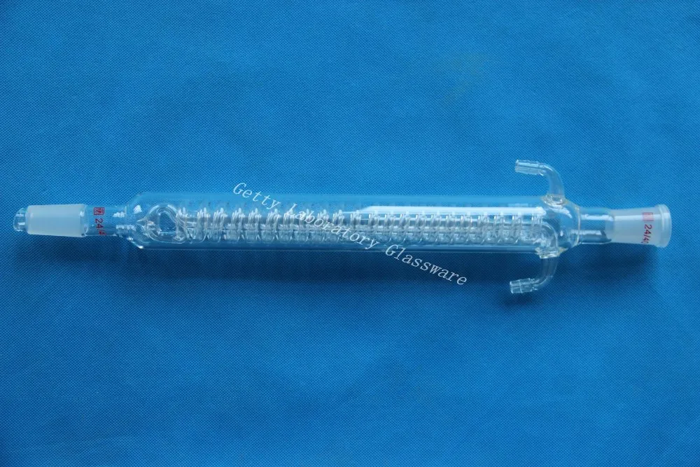 Лабораторная Катушка рефлюкс конденсатора, 300 мм длина, 24/40 шарнир, 10 мм Шланговое соединение(лабораторная стеклянная посуда