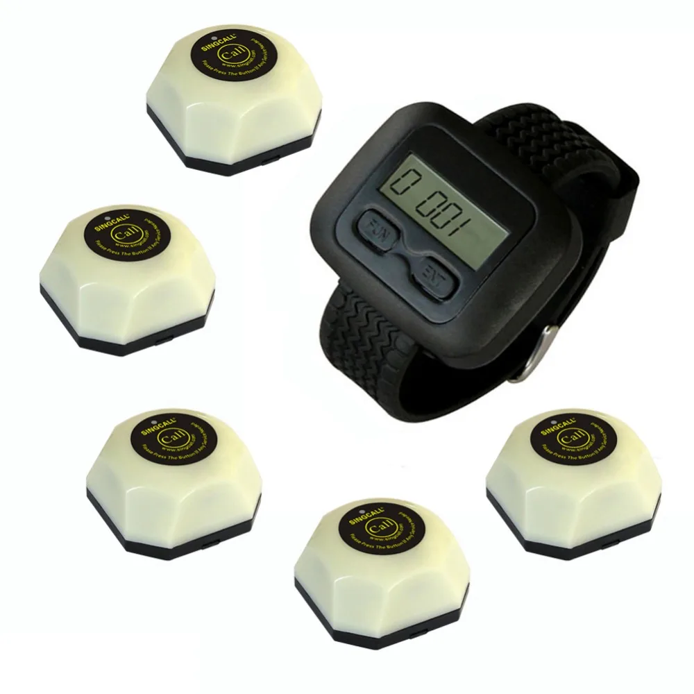 Системы обслуживания SINGCALL 5 одиночных кнопок APE560 и 1 ресивер APE6600|watch cellphone|watch