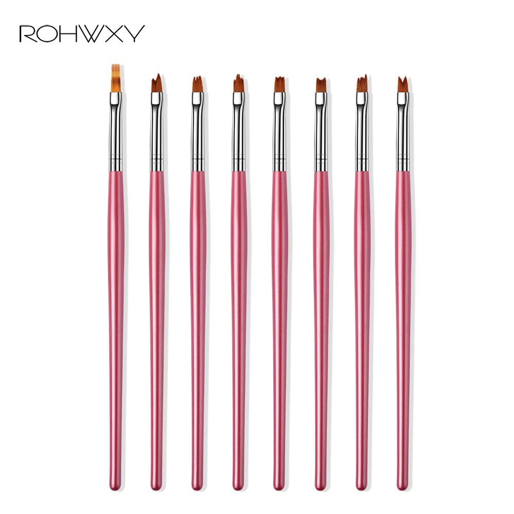 Щетка для ногтей ROHWXY плоский градиент Омбре дизайн ручка с кисточкой рисования