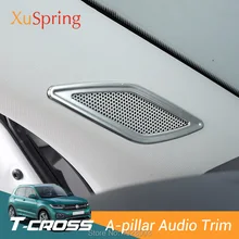 Приборная панель автомобиля столб динамик аудио рамка наклейки-кольца рамка Накладка для Volkswagen VW T-cross Tcross