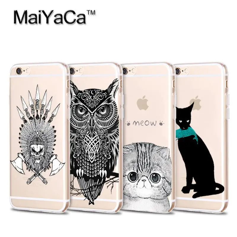 MaiYaCa чехол для телефона iPhone 4s 5s 6s 7 plus мультяшная Сова и мягкий прозрачный ТПУ