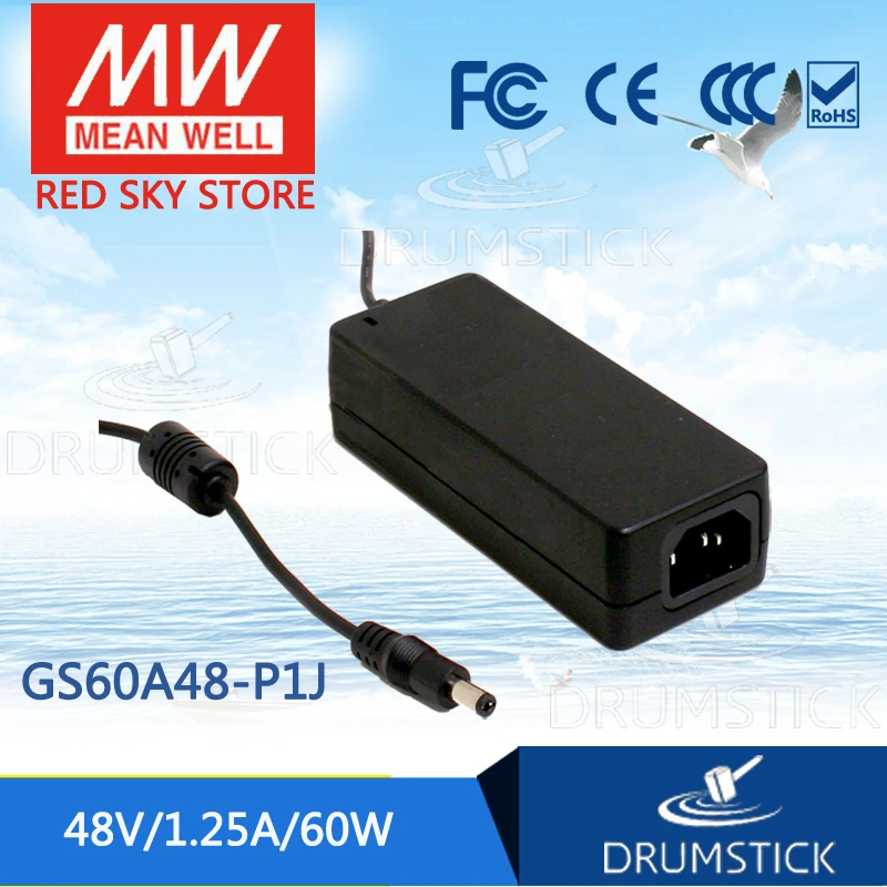 

Redsky [free-delivery 10Pcs] Hot! MEAN WELL original GS60A48-P1J 48V 0.84A meanwell GS60A 48V 60W AC-DC Industrial Adaptor