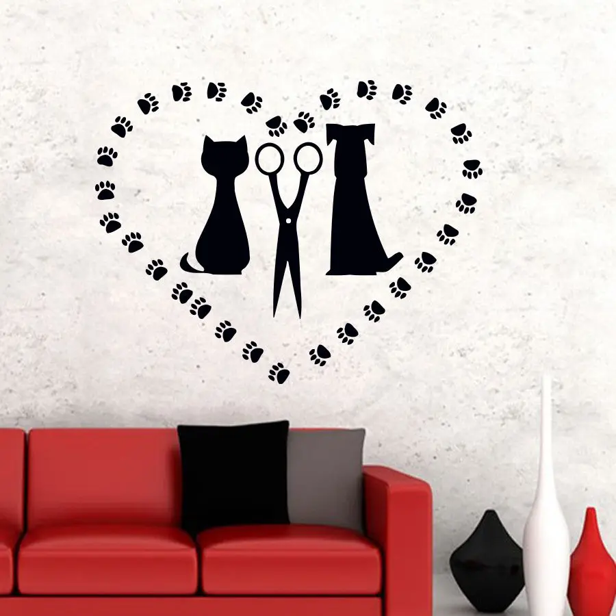 

Wall Decals Dog Grooming Salon Decal Vinyl Sticker Pet Shop Window Decor