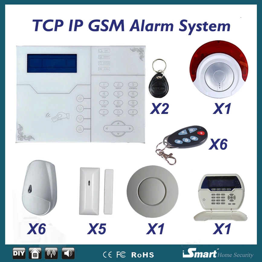 Focus ST VGT GSM TCP IP Alarme Systems with Smoke Detector Wireless