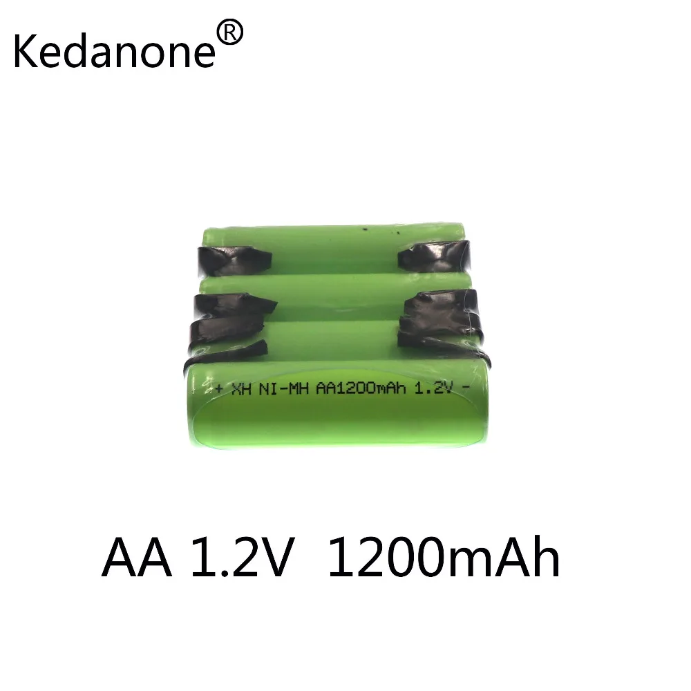 

Kedanone 1.2V AA rechargeable battery 1200mah 2A ni-mh nimh cell pack with tabs pins for Philips Braun electric shaver toothbrus