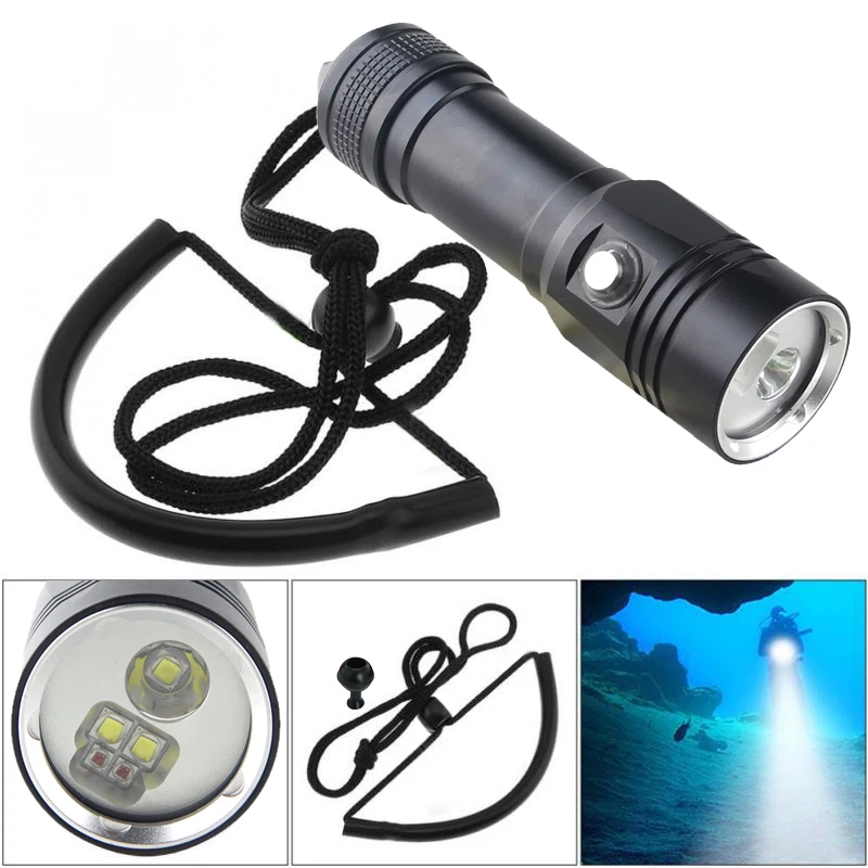 Светильник-вспышка для дайвинга, 3 режима, фонарь для дайвинга, для фотосъемки, белый и красный светодиодный светильник для подводного видео, светильник-вспышка для подводного плавания