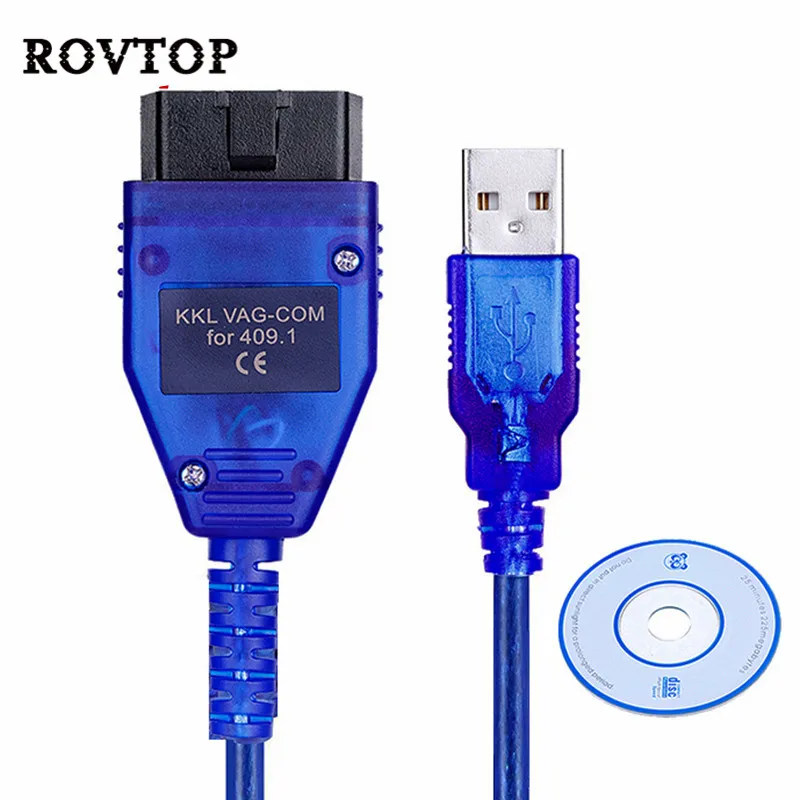 

Car USB Vag-Com Interface Cable KKL VAG-COM 409.1 OBD2 II OBD Diagnostic Scanner Auto Cable Aux For Audi Seat Volkswagen Skoda