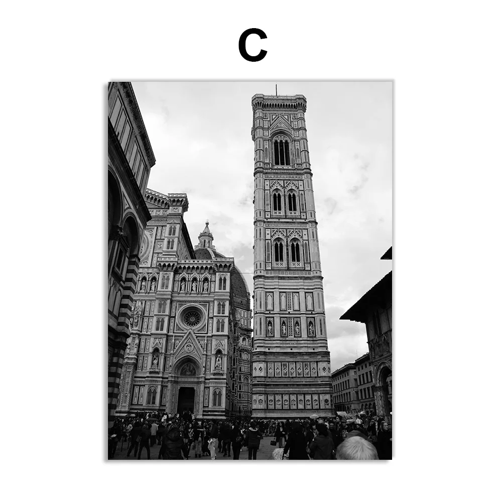 Италия колизео Pisa Пизанская башня здание скандинавские постеры и принты настенные художественные картины на холсте настенные картины для декора гостиной - Цвет: C