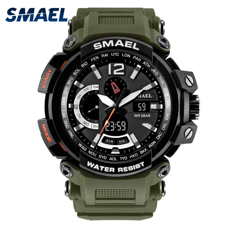 

SMAEL Brand Men Watches Clock Men Military Army Sport LED Digital Wristwatch Alarm Date 1702 relogio masculino esportivo militar