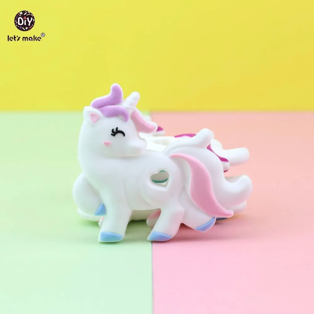 Let's make Baby Прорезыватель для зубов 1 шт. силикон жевания милый Единорог DIY
