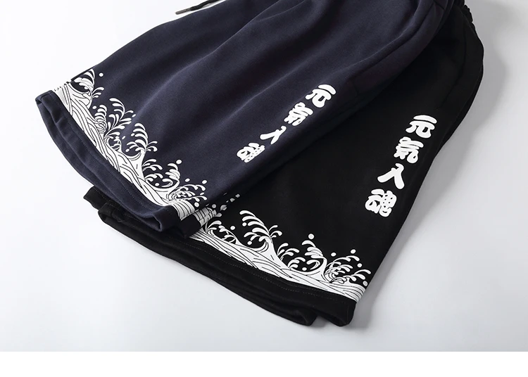 Летние шорты для бега в стиле хип-хоп Харадзюку, шорты для уличной носки с эластичным поясом, свободные шорты из хлопка