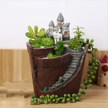 SIBAOLU дом Deisgn смолы суккулентные растения горшок мультфильм украшение цветочный горшок дома вилла цветы ваза Современный комнатный орнамент