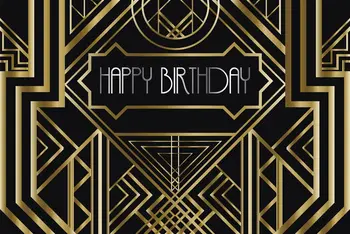 

photography backdrop backdrop Great Gatsby Birthday Adults children party black golden banner photo studio baby shower W-328