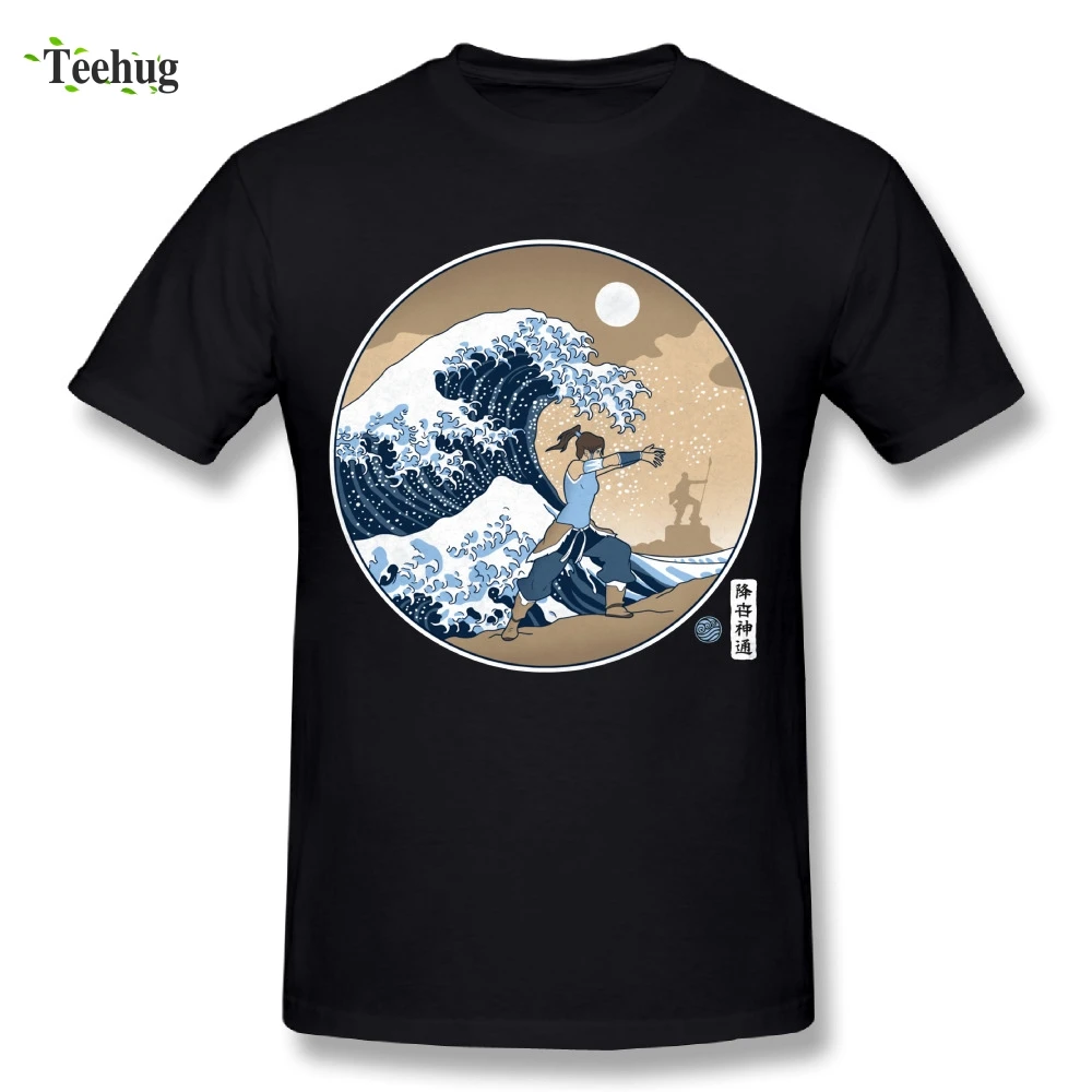 

Cool Men Avatar Waterbender Great WaveTees T Shirt The Last Airbender Round Neck Design T-Shirt