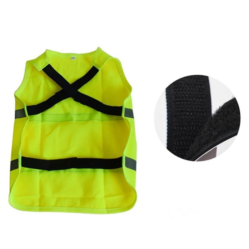 

Pet Fluorescent Safety Vest, Dog Clothes Summer Highlight Visibility Warning Reflective Clothing for Walking Running at Night