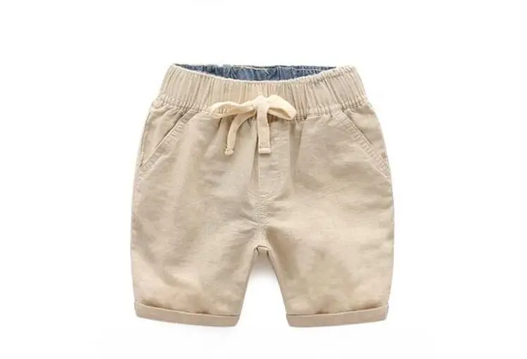 Хлопковые повседневные детские шорты для мальчиков; эластичная резинка на талии; однотонные короткие штаны; коллекция г., летние детские пляжные шорты; повседневные спортивные шорты для детей - Цвет: Children Shorts Gray