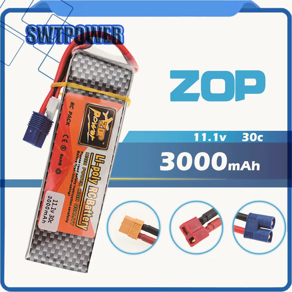 Lipo Battery 11.1v 3000mah 3S 30C EC3 XT60 Plug Zop Power Polymer Lithium for Blade 350QX/450 RC Helicoper Drone Bateria Lipo Battery 11.1v 3000mah 3S 30C EC3 XT60 Plug Zop Power Polymer Lithium for Blade 350QX/450 RC Helicoper Drone Bateria