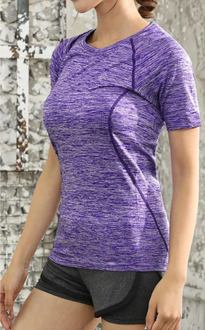 Мужская летняя футболка, женская, Дамская, дышащая, быстросохнущая, для девушек, на открытом воздухе, для походов, кемпинга, рыбы, скалолазания, для бега, Спортивная, негабаритная, быстросохнущая, 7XL рубашка - Цвет: Purple Woman