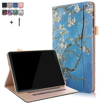 

Frame Flip Leather Case Cover For Samsung Galaxy Tab A A2 2018 10.5 SM-T590 T595 T597 Card Hand Holder Back Stand Fundas+Pen