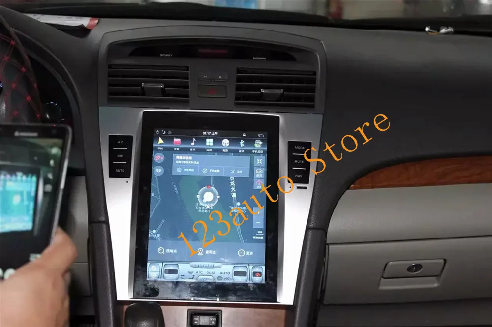 10,4 ''вертикальный Tesla стиль Android 8,1 автомобильный DVD gps плеер NAVI для Toyota Camry Aurion daihatsu altis 2007-2011 PX6 CARPLAY