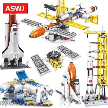

City Space Ship Rocket Station Building Blocks Spaceport Satellite Bricks Model Kids DIY Educational Toys Holiday Gifts